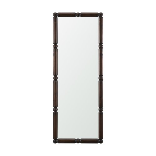 71574 - Lenora 70" Heritage Spool Frame Floor Mirror | Dark Brown Wood