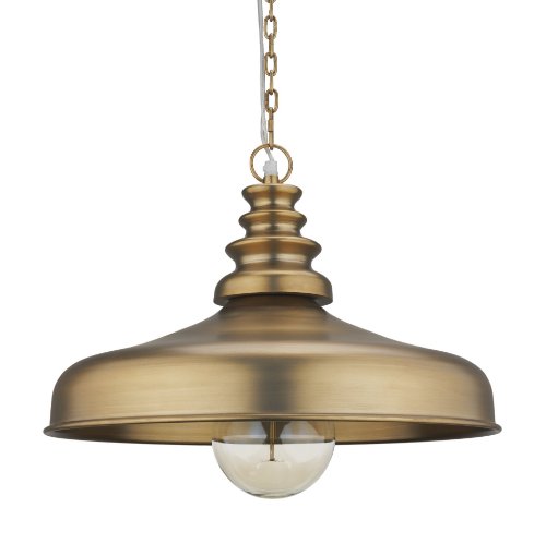 71589 - Keller Wide Antiqued Brass Metal 1-Light Pendant