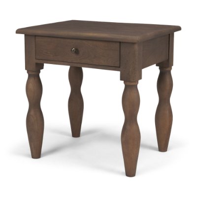 71721 - Angeline Spool Turned End Table | Dark Brown Wood | 1 Drawer