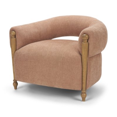 71730 - Margaux Sienna Fabric Open Back Barrel Accent Chair