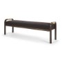 71735 - Freya Upholstered Bench | Charcoal Fabric | Brown Wood Frame