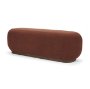 71736 - Siren Burgundy Fabric w/ Brown Ash Wood Oblong Bench