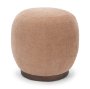 71737 - Siren Sienna Fabric w/ Brown Ash Wood Round Accent Stool