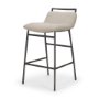 71760 - Kavalan 33.5" Total Height Sand Upholstered Seat Gray Metal Frame Counter Stool