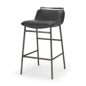 Kavalan Backless 33.5in Seat Counter Stool | Chocolate Leather