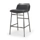 71761 - Kavalan 33.5" Total Height Chocolate Leather Seat Gun Metal Frame Counter Stool