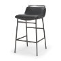 71761 - Kavalan 33.5" Total Height Chocolate Leather Seat Gun Metal Frame Counter Stool