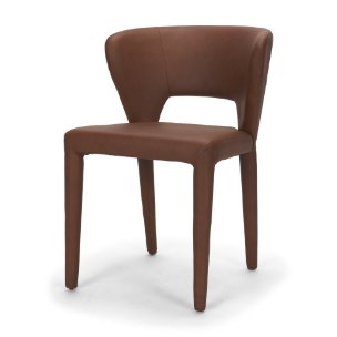 Marek Wingback Dining Arm Chair | Nutmeg Leather w/ Wood