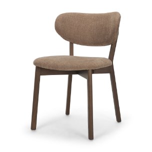 Cole Open Back Dining Side Chair | Stonewashed Latte Fabric w/ Wood
