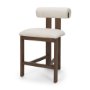 71771 - Tribeca Curve Open Back Cream Fabric Tripod Frame Counter Stool