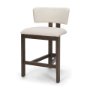 71774 - Soho Curved Open Back Cream Chenille Tripod Frame Counter Stool