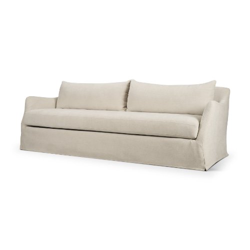 71777 - Ellington Slipcovered Slope Arm Sofa | 3 Seater | Cream Fabric