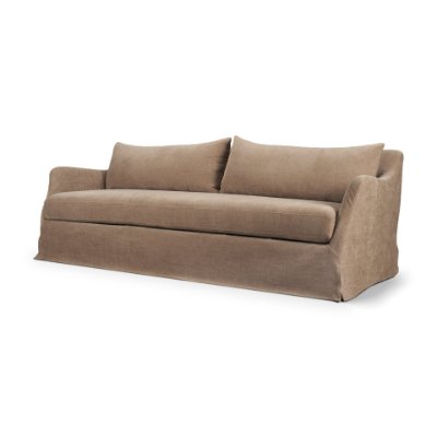 71778 - Ellington Slipcovered Slope Arm Sofa | 3 Seater | Stonewashed Latte Fabric