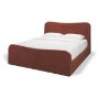 71739-ABC - Solene Upholstered King Bed w/ Footbed | Curved Headboard | Burgundy Fabric