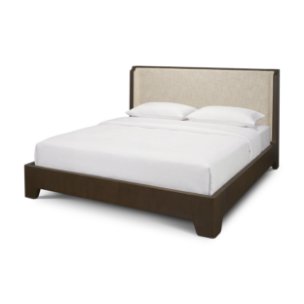 Holden King Upholstered Bedframe | Shelter Headboard | Oatmeal Performance Fabric
