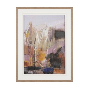 Abstract Autumn 3 by Mercana Studio Hand-Embellished Textured Framed Artwork Matted under Glass