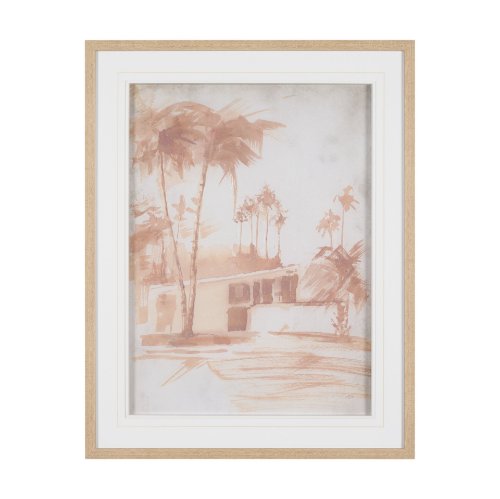 16285 - Palm Spring I by Mercana Studio Hand-Embellished Framed Artwork Matted under Glass