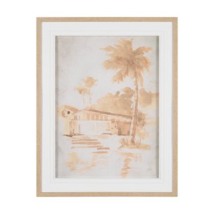 Palm Spring II by Mercana Studio Hand-Embellished Framed Artwork Matted under Glass