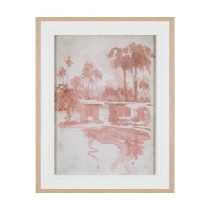 Palm Spring III by Mercana Studio Hand-Embellished Framed Artwork Matted under Glass