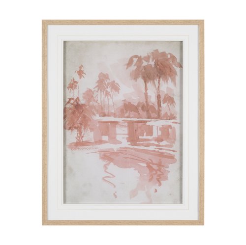 16287 - Palm Spring III by Mercana Studio Hand-Embellished Framed Artwork Matted under Glass