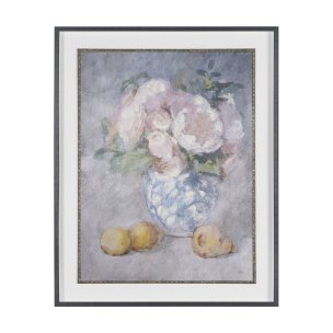 Dynasty Bloom I by Mercana Studio Hand-Embellished Textured Framed Artwork Matted under Glass