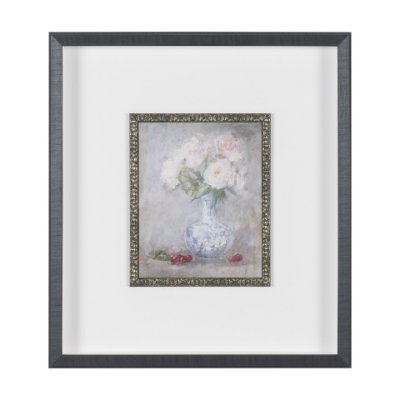 16307 - Dynasty Bloom II by Mercana Studio Hand-Embellished Textured Framed Artwork Matted under Glass