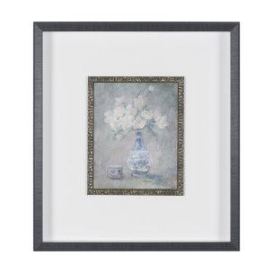 Dynasty Bloom III by Mercana Studio Hand-Embellished Textured Framed Artwork Matted under Glass
