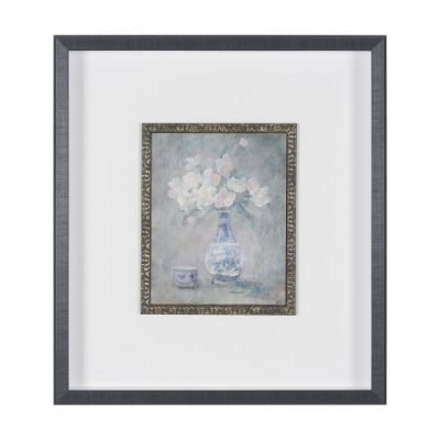 16308 - Dynasty Bloom III by Mercana Studio Hand-Embellished Textured Framed Artwork Matted under Glass