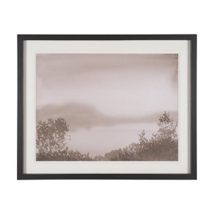 Lowland Fog by Mercana Studio Hand-Embellished Textured Framed Artwork Matted under Glass