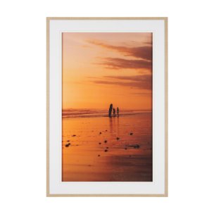 Bali Surfers by Stefan and Audrey Hand-Embellished Textured Framed Photo Print Matted under Glass