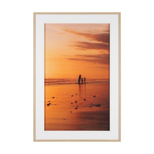 16312 - Bali Surfers by Stefan and Audrey Hand-Embellished Textured Framed Photo Print Matted under Glass