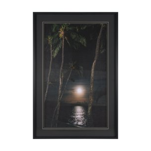 Maui Moonlight by Stefan and Audrey Hand-Embellished Textured Framed Photo Print Matted under Glass