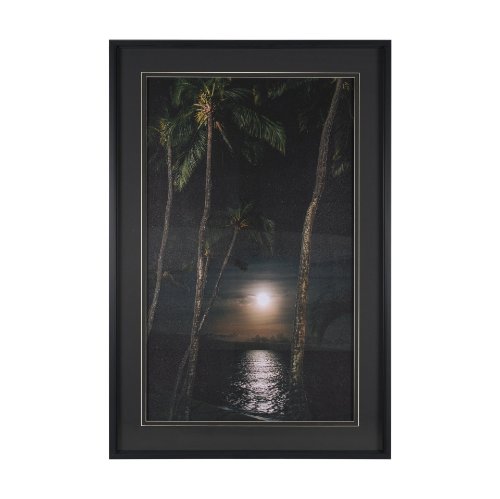 16317 - Maui Moonlight by Stefan and Audrey Hand-Embellished Textured Framed Photo Print Matted under Glass