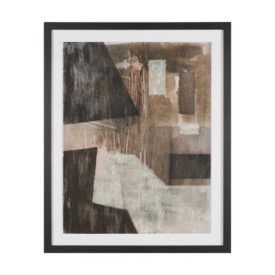 16323 - Fault Geometry II by Mercana Studio Hand-Embellished Textured Framed Artwork Matted under Glass
