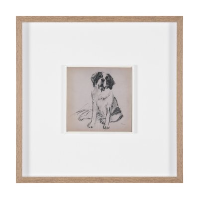 16326 - St. Bernard by Mercana Studio Hand-Embellished Framed Artwork Matted under Glass
