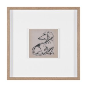 Dachshunds by Mercana Studio Hand-Embellished Framed Artwork Matted under Glass