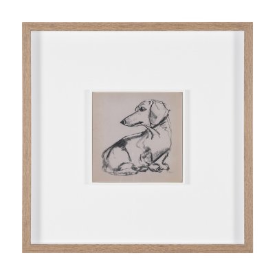 16327 - Dachshunds by Mercana Studio Hand-Embellished Framed Artwork Matted under Glass