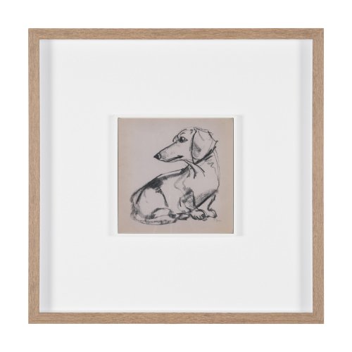 16327 - Dachshunds by Mercana Studio Hand-Embellished Framed Artwork Matted under Glass