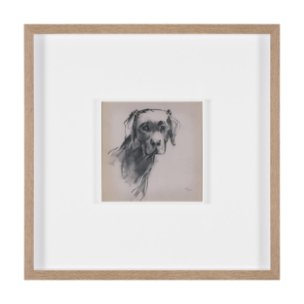Black Lab by Mercana Studio Hand-Embellished Framed Artwork Matted under Glass