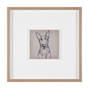 English Bull Terrier by Mercana Studio Hand-Embellished Framed Artwork Matted under Glass