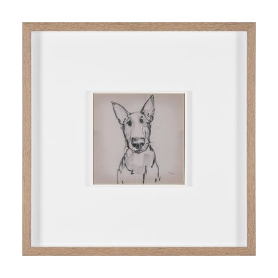 16331 - English Bull Terrier by Mercana Studio Hand-Embellished Framed Artwork Matted under Glass