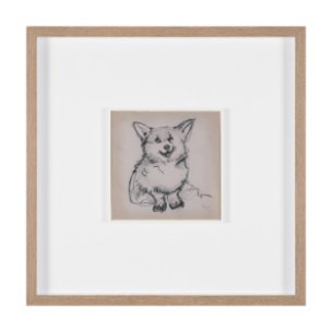 Corgi by Mercana Studio Hand-Embellished Framed Artwork Matted under Glass