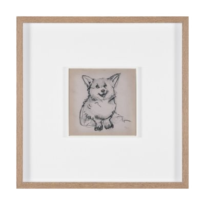 16333 - Corgi by Mercana Studio Hand-Embellished Framed Artwork Matted under Glass