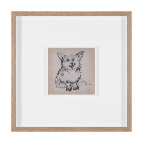 16333 - Corgi by Mercana Studio Hand-Embellished Framed Artwork Matted under Glass