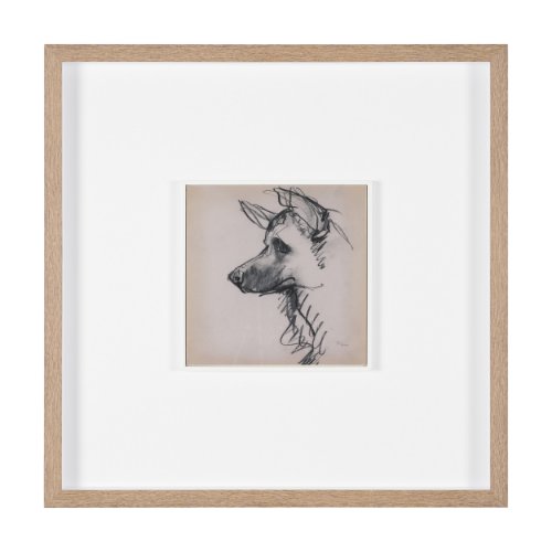 16334 - German Shepherd by Mercana Studio Hand-Embellished Framed Artwork Matted under Glass