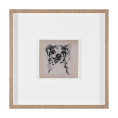 16335 - Chihuahua by Mercana Studio Hand-Embellished Framed Artwork Matted under Glass