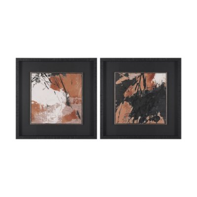 16340 - Tones of Sienna II (Set of 2) by Mercana Studio Hand-Embellished Framed Artwork Matted under Glass