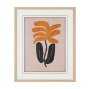 16348 - Abstract Golden Plant by Sharyn Bursic Hand-Embellished Textured Framed Artwork Matted under Glass