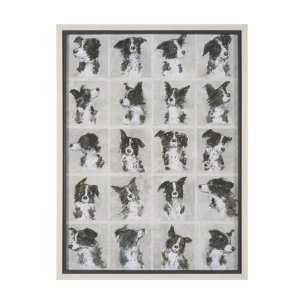 A Dogs Many Faces by Mercana Studio Hand-Embellished Framed Artwork Matted under Glass