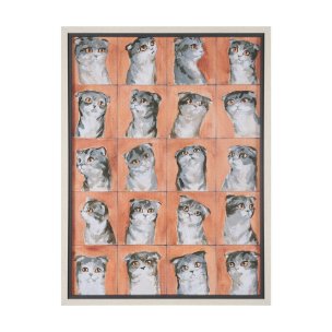 A Cats Many Faces by Mercana Studio Hand-Embellished Framed Artwork Matted under Glass
